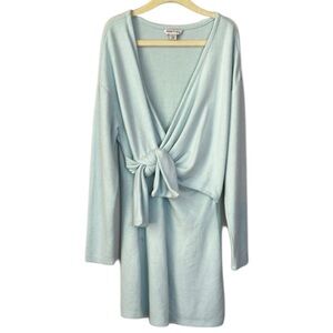 Habitual Kids Wrap-Style Light Blue Long Sleeve Dress Size 7/8